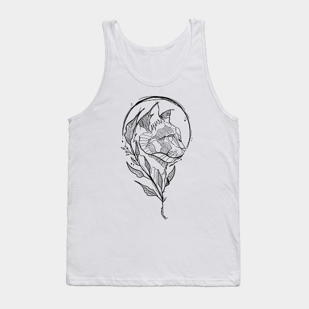 cat drawing Tank Top by PaperHead